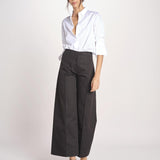 pantalone largo con nervature ORIANA 540 54 3 NERO quelledue 