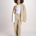 pantalone over in lino B042-3640-1231 NOCCIOLA n21 