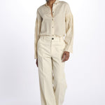 Pantalone dritto cotone lino 7179 21619 150 pomandère 