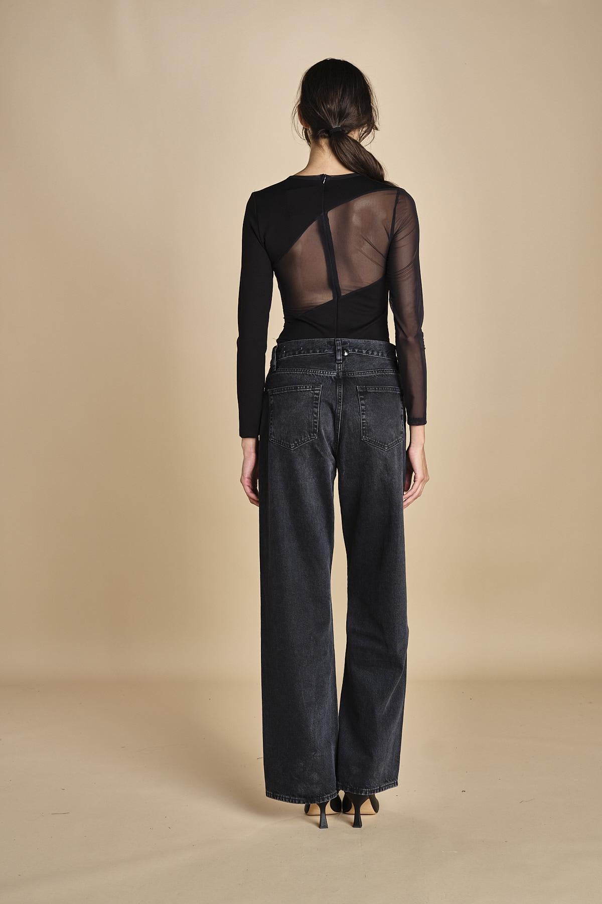 body manica lunga con banda obliqua STARSTRUCK BLACK undress code 