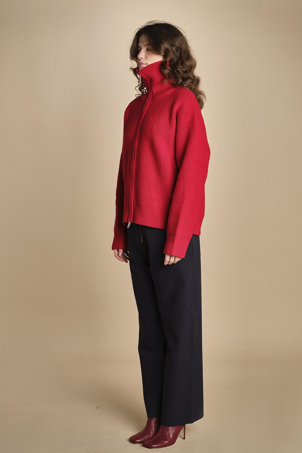 maglia a coste con la zip SANDOS CRIMSON studio nicholson 