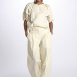 Pantalone HIGH WAIST pences con risvolto 51279LCO GARDENIA phillip lim 