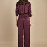 pantaloni in raso con pinces CHARLY PRUNE ba&sh 