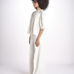 camicia con ricamo punto croce FLEUR 765407 ECRU mabe 