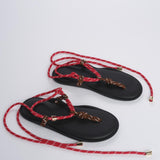 FLO' TWIN  sandalo infradito allacciato alla schiava FLÒ TWIN BROWN RED flòwze 