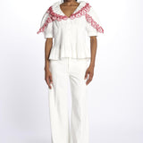 Camicia CAROLINE collo + ricamo DM 1213 WHITE damson madder 