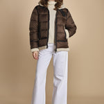 piumino con cappuccio IDAK2 BROWN schott 