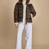 piumino con cappuccio IDAK2 BROWN schott 