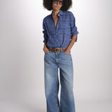 camicia KIPRO-502Y BLEU terre rouge 