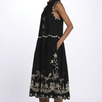 Abito KINGSLEY lunguette s/m ricamo fiori 093 BLACK sea ny 
