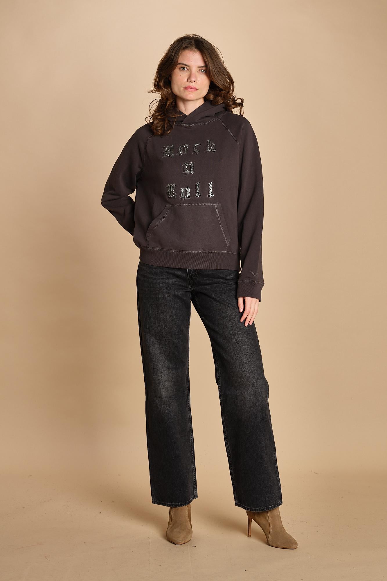 felpa con cappuccio. JWSS01607 CARBONE 021 zadig & voltaire 