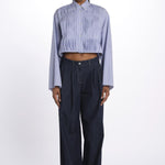 Camicia cropped IV SHIRT WHITEBLUE jejia 
