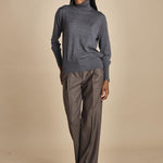dolcevita over in lana merinos MIL LAU5 E14038 GRIGIO SCURO milaura 