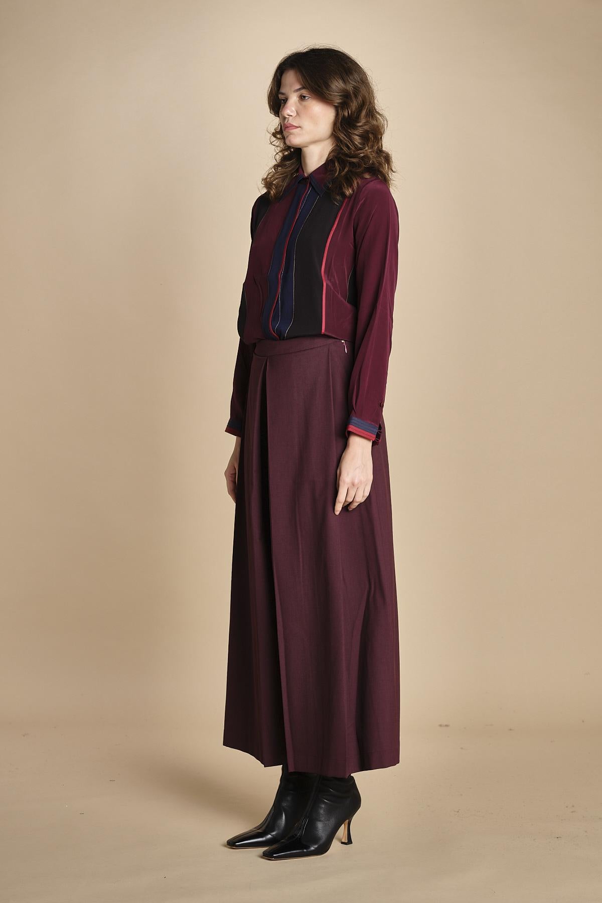 pantalone con sfondo piega BY_1779P BURGUNDI bodice 