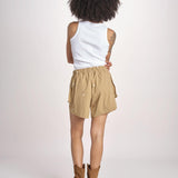 short con fiorellini ricamati THE EMBROIDERED OWB0007575 KAKI the GREAT 