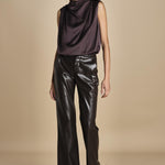 pantalone in ecopelle TRIFF F25-080 030 CHOCOLATE oscar 