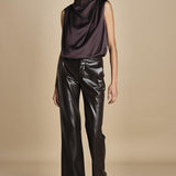 pantalone in ecopelle TRIFF F25-080 030 CHOCOLATE oscar 
