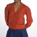 Cardigan FLORAL ORANGE cotone pizzo 332360 ORANGE farm rio 