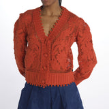Cardigan FLORAL ORANGE cotone pizzo 332360 ORANGE farm rio 