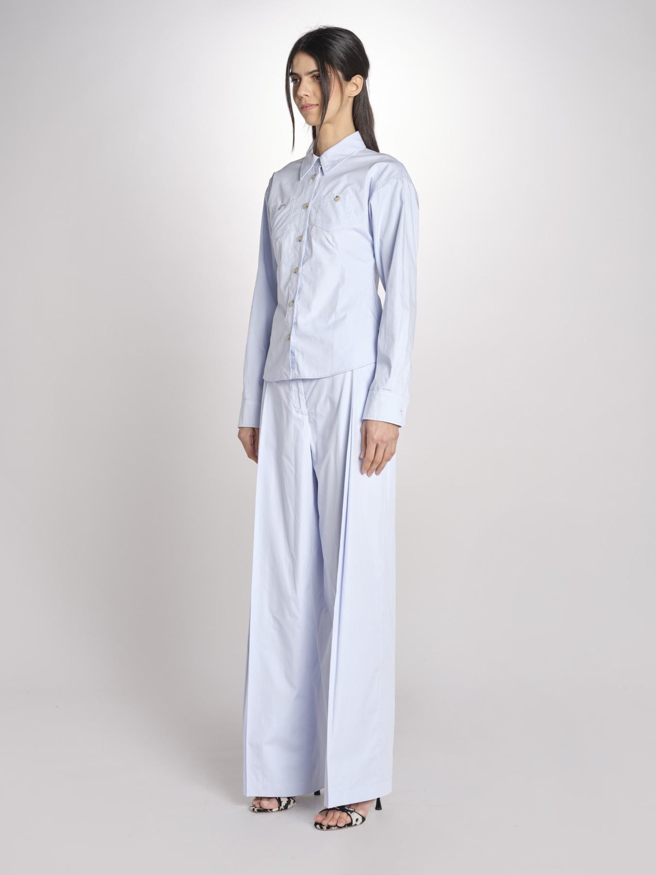 camicia uomo in popeline G012-0187-6311 CELESTE n21 