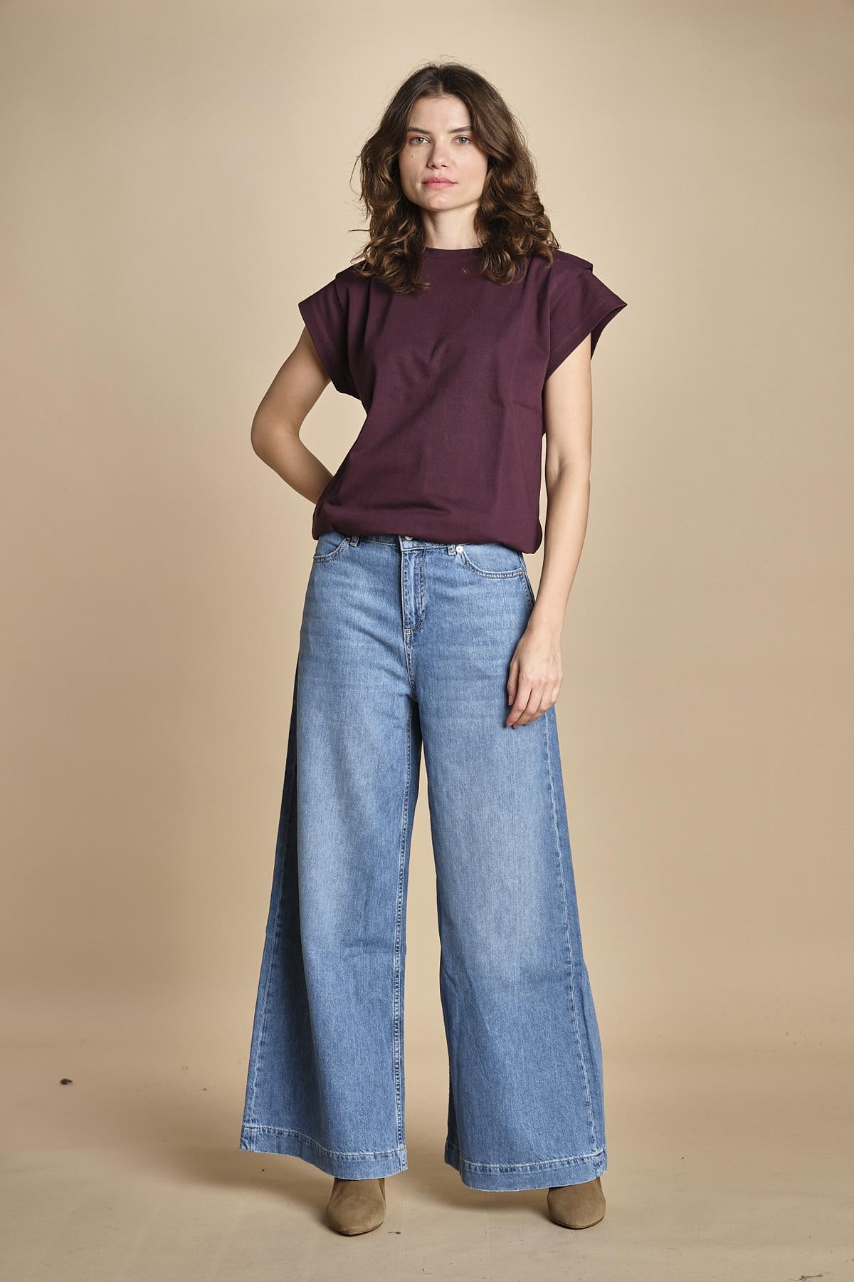 t-shirt con spallina PIO BORDEAUX ba&sh 