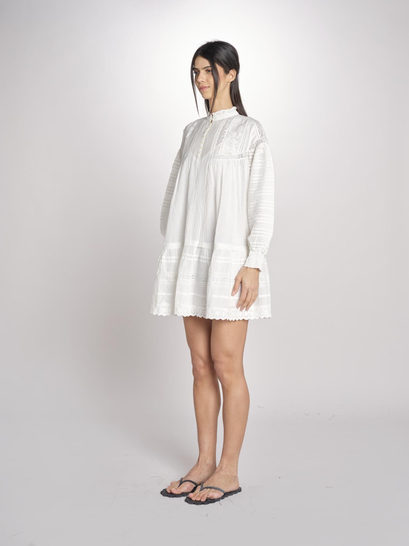 abito con ricami e nervature DIANE  2HVA27-V08718 BLANC vanessa bruno 