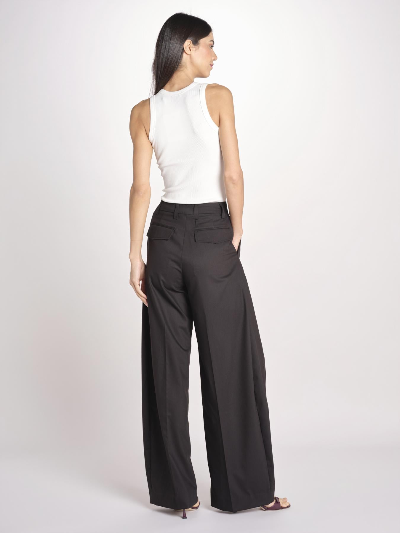pantalone over con pinces BILLIE 3111 T0162 BLACK T0002 the latest 