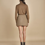 gonna con bordo in pelle ANDINE TAUPE malina 