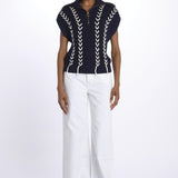 gilet con zip e ricami 179653 U410 scotch&soda 