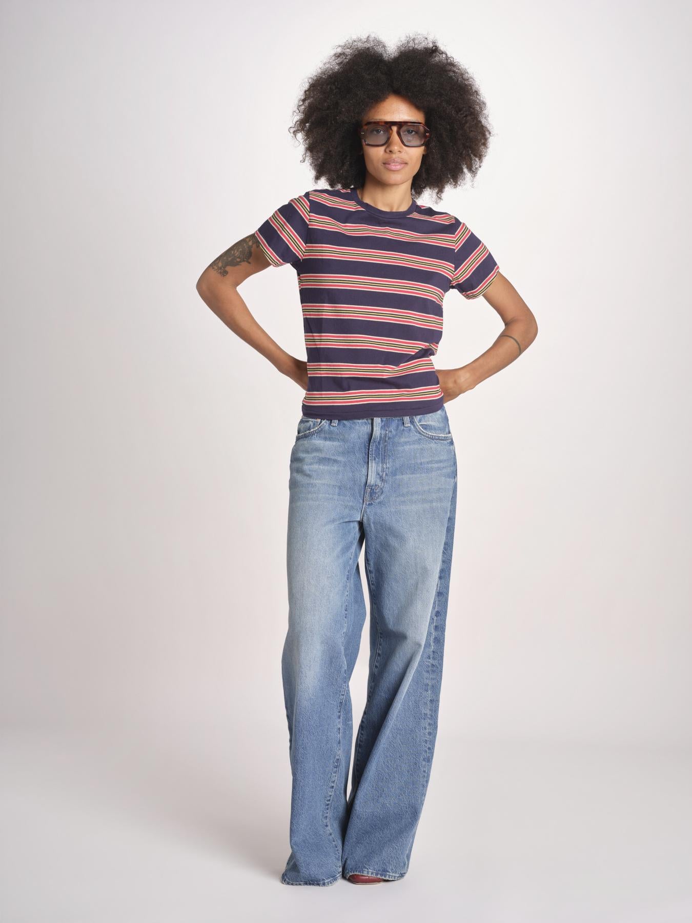 t-shirt a righe manica corta THE LITTLE TEE T1103116 SCOUT STRIPE the GREAT 