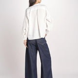 camicia con ricamo fiori DESTRO 2615111032600 001 BIANCO weekend maxmara 