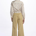 Pantalone MELODY D cropped cotone tinto capo MELODYD408801 12 quelledue 