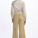 Pantalone MELODY D cropped cotone tinto capo MELODYD408801 12 quelledue 