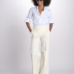pantalone dritto in cotone MELODY 684 5410 quelledue 