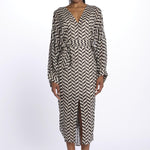 Caftano LOULI CAFTAN stampa zig zag S25065 BLACKANDWHITE sundress 