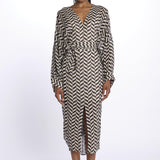 Caftano LOULI CAFTAN stampa zig zag S25065 BLACKANDWHITE sundress 