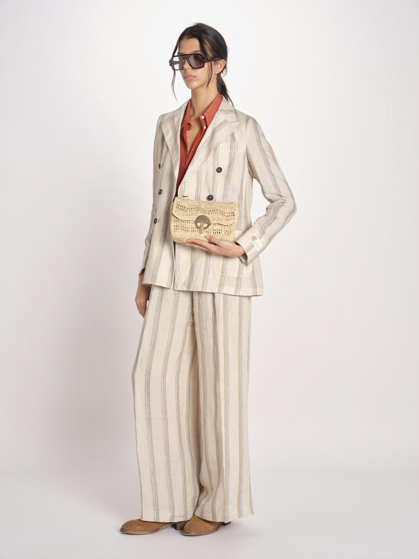 clucth a righe in paglia MOON MOYEN 6EVE23-V40533 NATUREL vanessa bruno 