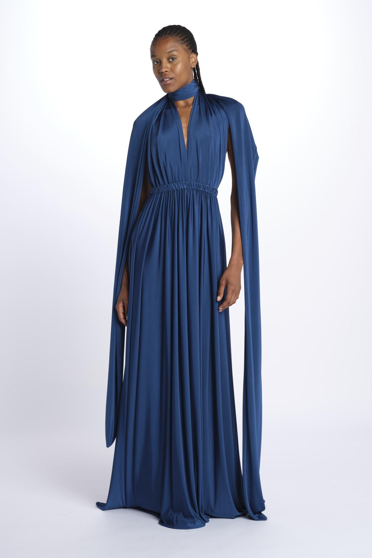 ALLUIM DRESS abito lungo ALLIUM DARK PETROL nash 