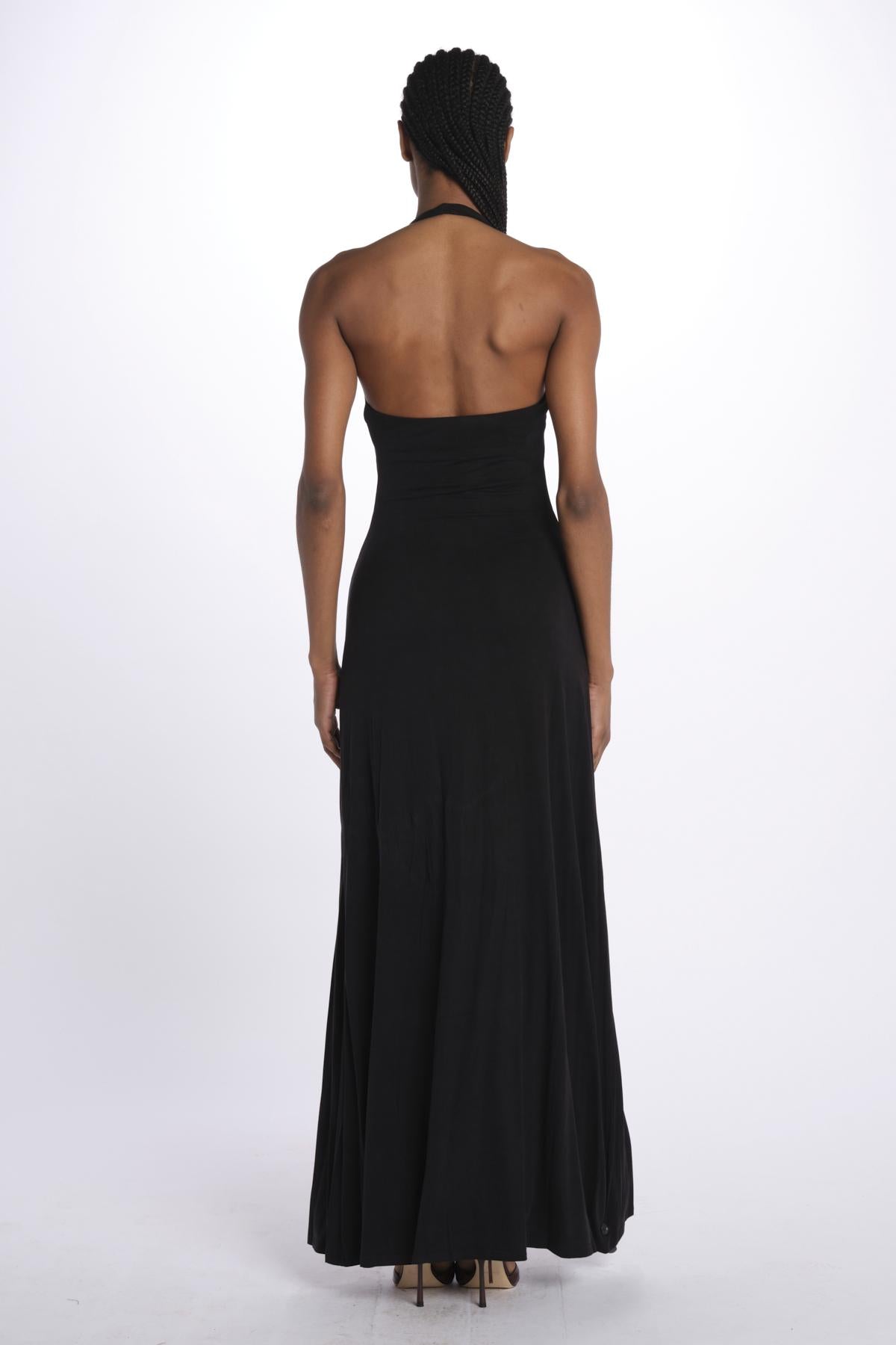 Abito JENNIFER lungo scollato jersey JAS24DR098 BLACK misha 