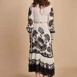 abito lungo con stampa a fiori FLORA ARABESQUE 339998 CREAM farm rio 