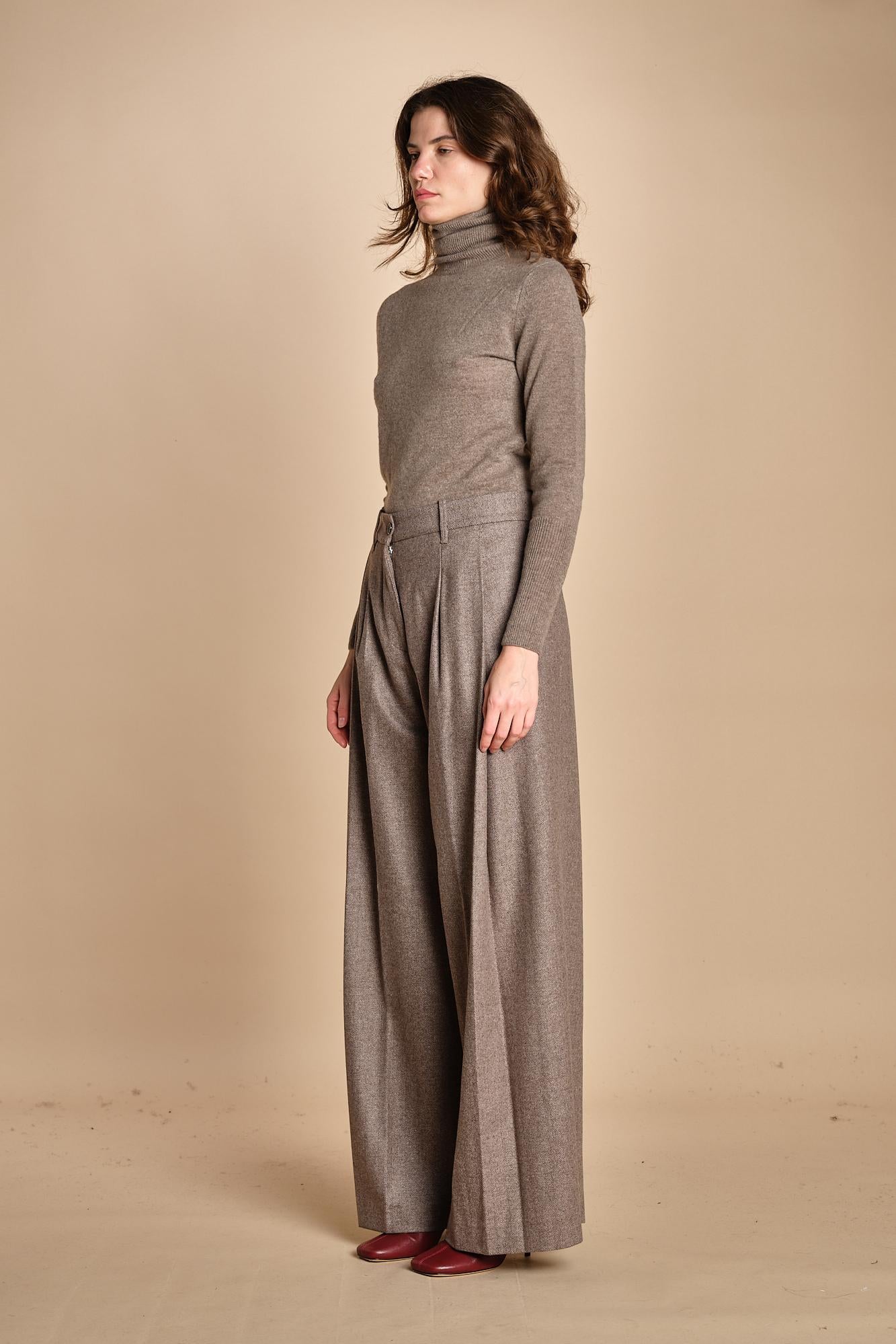 pantalone due pinces lana e seta. PETRA PE81 RES MA nine in the morning 