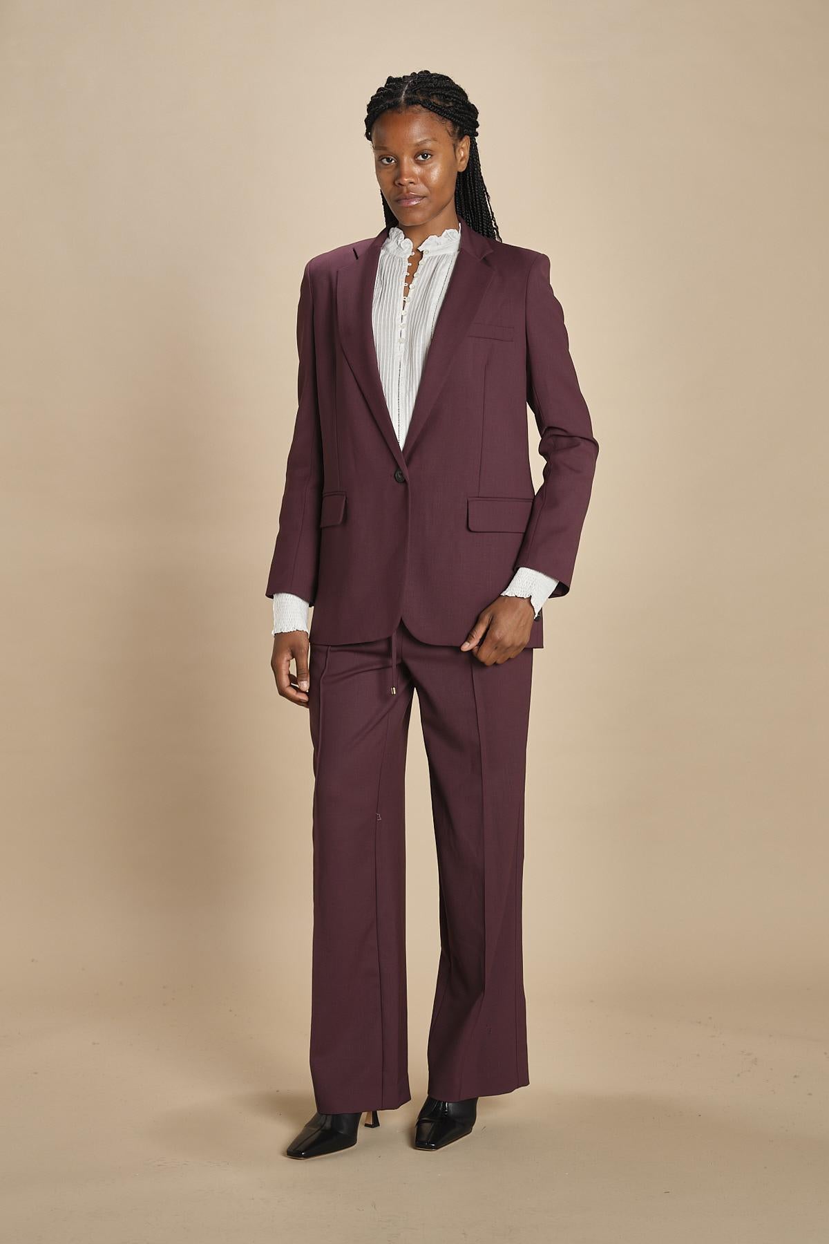 giacca un bottone tela lana TILIA 5EVA01-V02301 BORDEAUX vanessa bruno 