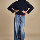 maglia girocollo over CLAUDIA GIROCOLLO BLUNAVY_ROSSO tenne' 