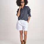 Camicia maschile in lino M012 38 BLU milaura 