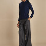 polo a costine in lana merino MIL LAU3 E21210 BLU milaura 
