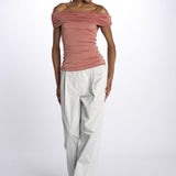 Top ARIEL jersey arricciato 12248302 TERRACOTTA malina 