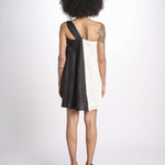 miniabito bicolore in  lino ORCHID NERO undress code 