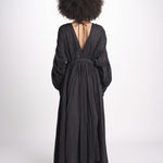 abito con nervature IBIZABLK NOIR laraethnics 