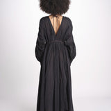 abito con nervature IBIZABLK NOIR laraethnics 