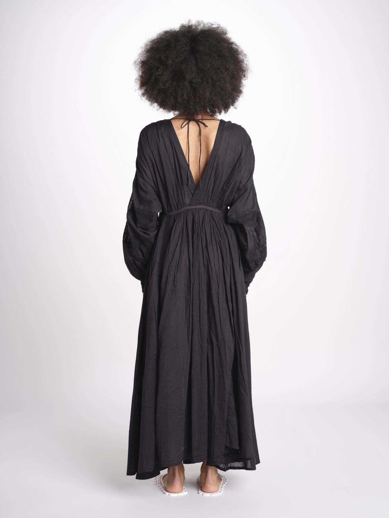 abito con nervature IBIZABLK NOIR laraethnics 